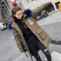 Autumn Winter New Jacket Long Casual Cotton Women Fashion Green Black Work Wear Coats Slim Gray
