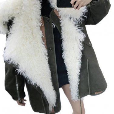 Winter Cotton Padded Fur Medium-long Parka Female Overcoat Fashion Loose Large Size Coat Women\'s Ja