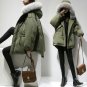 Winter Jacket Women Coats Real Large Raccoon Fur Collar Female Parka Army Green Thick Cotton Padded