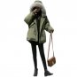 Winter Jacket Women Coats Real Large Raccoon Fur Collar Female Parka Army Green Thick Cotton Padded