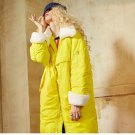Winter New Solid Women Dowm Coats Fur Turn Dowm Collar Oversize Womens Outerwear Pockets Thick White