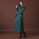 Winter Woolen Coat Women Double-Breasted Thicken Long Cashmere Wool Coat Parka Raccoon Fur Collar Ja