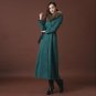 Winter Woolen Coat Women Double-Breasted Thicken Long Cashmere Wool Coat Parka Raccoon Fur Collar Ja