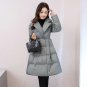 Thicken Down Cotton Jacket Coat Women Print Winter Jacket Women Skirt Style Long Parka Elegant Wadde