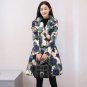 Thicken Down Cotton Jacket Coat Women Print Winter Jacket Women Skirt Style Long Parka Elegant Wadde