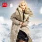 New Winter Cocoon Type Hooded Down Jacket Women White Goose Down Coat Jacket Warm Long