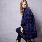 Wool Coat Winter Jacket For Women 2017 Plaid Long Jacket Warm Windbreaker Vintage Ladies Overcoat El