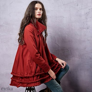 Women\'s Winter Jacket Coat Embroidery Parka Female Cloak Jacket 2017 Autumn Outerwear Vintage Patch