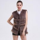 Fashion Real Rabbit Fur Vest Female 2017 New Winter V-neck Causal Rabbit Real Fur Jacket Women Fur C