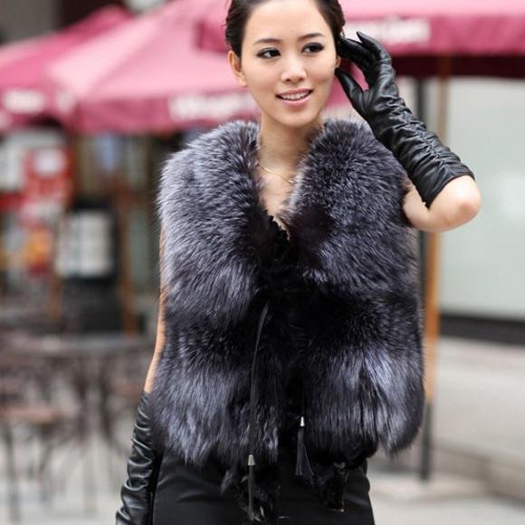 Lady Faux Fox Fur Vest Winter Warm Short Coat 2015 New Outwear Jacket Waistcoat Tops Colete De Pele