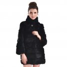 Women Rabbit Fur Coat Autumn and Winter Fashion Lady Rabbit Collar Real Fur Jacket Coat Female LH412