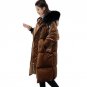 Gold Velvet Down Coat Parkas 2017 New Women Winter Jacket Thick Raccoon Fur Collar Hooded Duck Down 