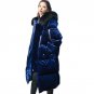 Gold Velvet Down Coat Parkas 2017 New Women Winter Jacket Thick Raccoon Fur Collar Hooded Duck Down 