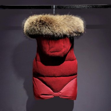 Down vest female Korean new winter warm short big size was thin Nagymaros hooded vest women coat out