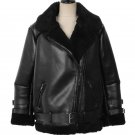 Winter Leather Plus Velvet Thicken Women Solid Color Jacket Short Korean Loose Warm Locomotive PU Le