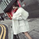 Big Imitation Fox Fur Collar Long Solid Color Coat Lamb Cashmere Padded Cotton Warm Jacket Mujer Win