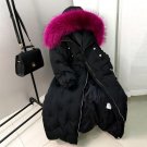 Winter Parkas Loose Korean Casual Big Real Raccoon Fur Collar Down Warm Jacket Female Long Thick Kne