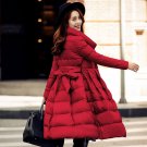 new Spring winter 90% white duck extra long down jacket women big size A-line mujer coat female oute