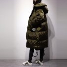 new winter hooded loose in the X-long down jacket knee length big size solid color jacket women coat