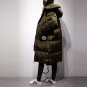 new winter hooded loose in the X-long down jacket knee length big size solid color jacket women coat