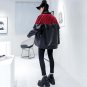 Ruffles Pu Leather Coats Women Patchwork Velvet Lapel Collar Single Breasted Pocket Jacket Winter Th