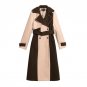 Belt Tunic Woolen Women\'s Windbreaker Winter High Waist Lace Up Trench Coat Female Split Hem Large
