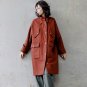 Woolen Big Pockets Long Trench Coat Women Winter Lace Up Stand Collar Women\'s Windbreaker Loose Cas