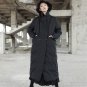 Long Cotton Coat For Women Winter Black Thick Warm Turtleneck Women\'s Windbreaker Split Hem Big Siz