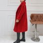 Fleece Trench Coats Female Winter Plus Thick Warm Red Large Size Women\'s Windbreaker Long Straige O