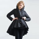 Winter Hooded Coat Jacket Women 2017 Warm Female Long Lace Up Tunic Quilted Coats With Removable Bla