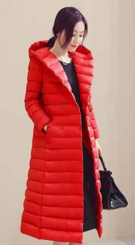 New Winter Hooded Long Down Jacket Womens Ultra Light White Duck Down Jackets Brands parka Coats