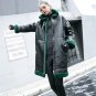new autumn winter lapel long sleeve fur split joint loose solid color black Pu leather jacket women 