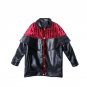 [EAM] 2017 Autumn Winter New Pattern Fashion Coat Loose Handsome Pleuche Stitching PU Tide Jacket Wo