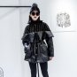 [EAM] 2017 Autumn Winter New Pattern Fashion Coat Loose Handsome Pleuche Stitching PU Tide Jacket Wo