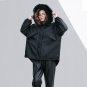 new autumn winter fur hooded cotton-padded PU leather loose big size thickening coat women jacket fa