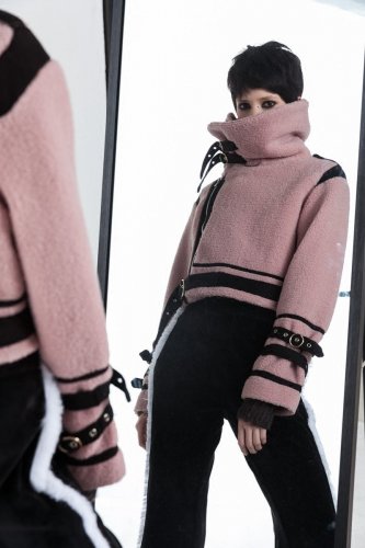 new winter high collar long sleeve solid color loose jacket women coat fashion tide  JC62011S