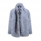 new autumn winter lapel long sleeve  solid color wine red loose big size warm coat women jacket fash
