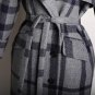 new autumn winter lapel long sleeve solid color gray plaid split joint thick wollen coat women jacke