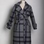 new autumn winter lapel long sleeve solid color gray plaid split joint thick wollen coat women jacke