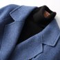 new autumn winter lapel long sleeve solid color blue loose logn jacket  women coat  fashion tide JD7