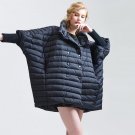 new autumn winter lapel long sleeve solid color black loose big size Cloak coat women jacket  fashio