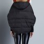 new autumn winter big fur collar long sleeve solid color black warm big size coat  women jacket fash