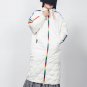 new autumn winter white solid color colroful striped split joint loose warm coat women jacket fashio