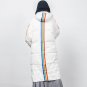 new autumn winter white solid color colroful striped split joint loose warm coat women jacket fashio