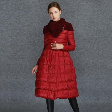 Winter Fashion New High Lead Solid Color Long Sleeve Keep Warm Long Type Jacket Women Loose Coat 2 C