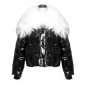 new autumn winter lapel fur collar solid color black loose warm coat women jacket fashion tide JD604