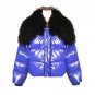 new autumn winter lapel fur collar solid color black loose warm coat women jacket fashion tide JD604