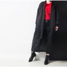 new winter stand collar long sleeve solid color black warm loose big size long jacket women coat fas