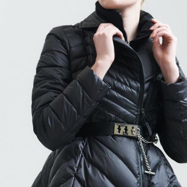 new autumn winter stand collar long sleeve solid color black false two loose big hem jacket women co