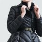 new autumn winter stand collar long sleeve solid color black false two loose big hem jacket women co